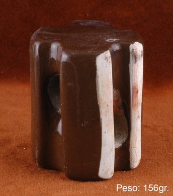 Isolador de tensao (ceramica) (mod 6) castanho