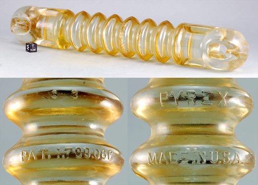 Isolador de tensao (vidro) (mod 54) (PYREX) amarelo transparente