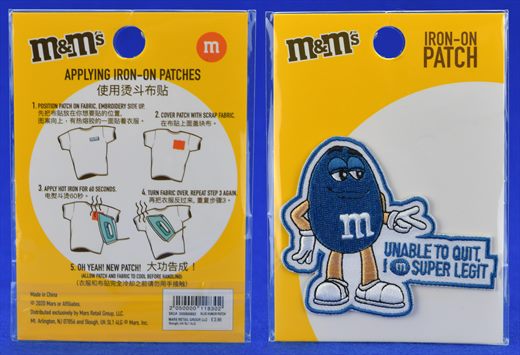MM Blue iron-on patch