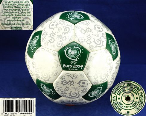 Bola de Futebol Euro 2004 Portugal (branca e verde)