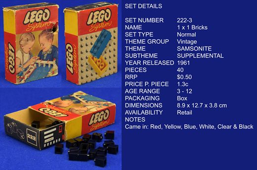 Lego System 222-3 black 1961