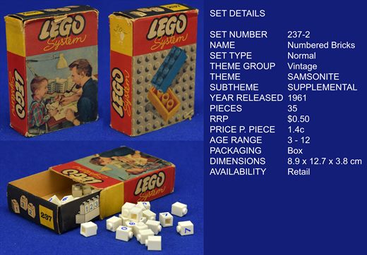 Lego System 237-2 numbered 1961