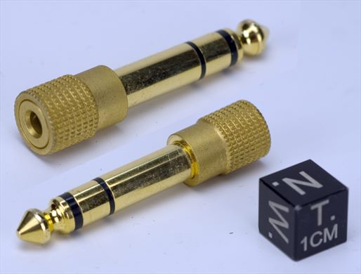 Adaptador Jack 3,5mm Femea Stereo para Jack 6,3mm Macho Stereo