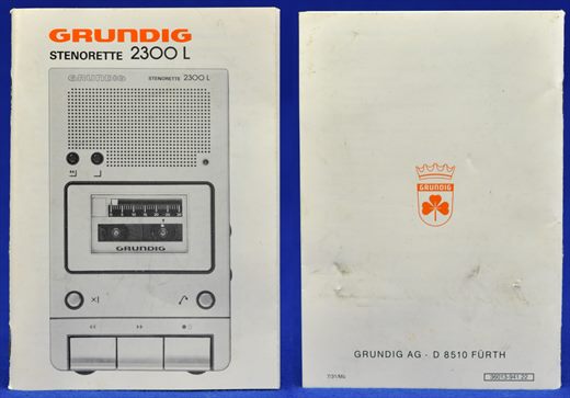 Grundig Stenorette 2300L Manual 36013-941.22