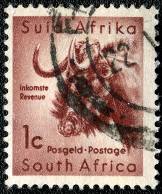 Africa do Sul - 1961 - Gnu-de-cauda-branca - 1C (Bilingue)