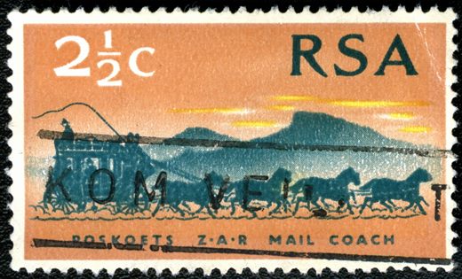 Africa do Sul - 1969 - Rand Sul Africano - Carruagem de Correio ZAR - 2.5C