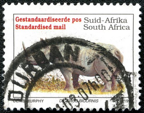 Africa do Sul - 1993 - Diceros bicornis - Correio Normalizado