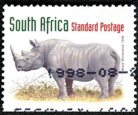 Africa do Sul - 1998 - Rinoceronte Negro - Correio Normalizado