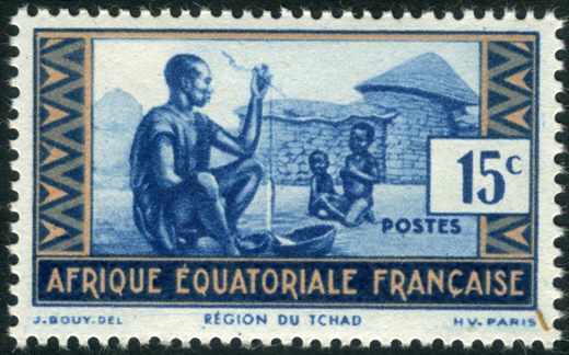 Africa Equatorial Francesa (Colonia) - 1940 - Regiao do Tchad - 15C