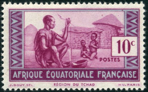 Africa Equatorial Francesa (Colonia) - 1940 - Regiao do Tchad - 10C