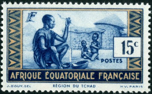 Africa Equatorial Francesa (Colonia) - 1940 - Regiao do Tchad - 15C