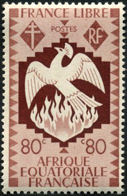 Africa Equatorial Francesa (Colonia) - 1941 - France Libre Fenix - 80C