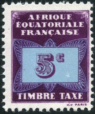 Africa Equatorial Francesa (Colonia) - 1947 - Selo de Taxa Numeral - 5C