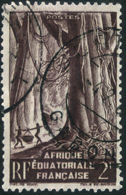 Africa Equatorial Francesa (Colonia) - 1947 - Floresta Tropical com Lianas - 2F