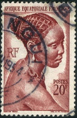 Africa Equatorial Francesa (Colonia) - 1947 - Mulher Bakongo - 20F