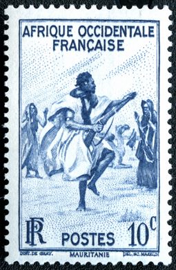Africa Ocidental Francesa (Colonia) - 1947 - Danca da Espingarda Mauritania - 10C