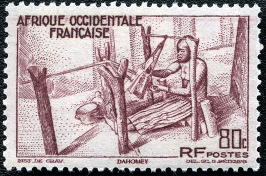Africa Ocidental Francesa (Colonia) - 1947 - Tecelao Dahomey - 80C