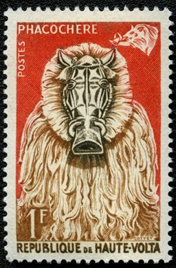 Alto Volta - 1960 - Mascaras de Animais Facocero - 1F