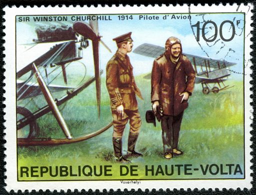 Alto Volta - 1975 - Churchill Piloto de Aviao 1914 - 100F