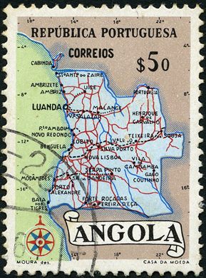 Angola (Colonia Portuguesa) - 1955 - Mapa de Angola - 50C