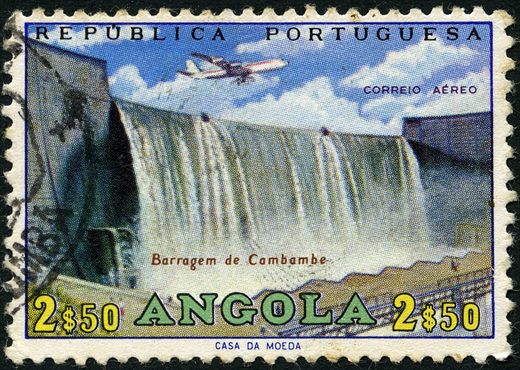 Angola (Colonia Portuguesa) - 1965 - Correio Aereo Barragens - Barragem de Cambambe - 2Esc50