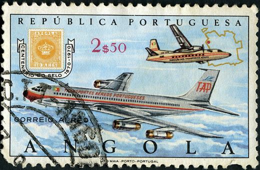 Angola (Colonia Portuguesa) - 1970 - Centenario do Selo Postal Correio Aereo - 2Esc50