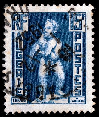 Argelia (Colonia Francesa) - 1936 - Lambese Crianca com Aguia - 15F