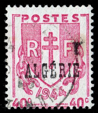 Argelia (Colonia Francesa) - 1945 - Correntes Partidas Sobrecarga - 40C
