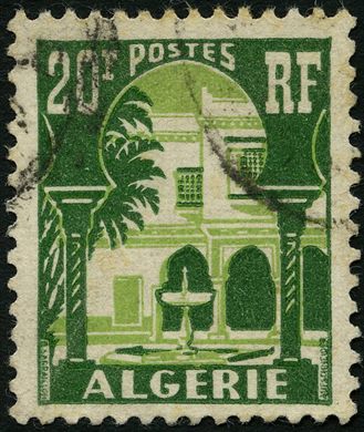 Argelia (Colonia Francesa) - 1954 - Patio do Museu Bardo - 20F