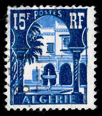 Argelia (Colonia Francesa) - 1954 - Patio do Museu Bardo - 15F