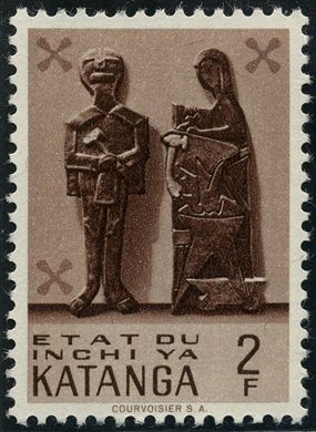 Catanga (Secessao) - 1961 - Arte Indigena Guerreiro e Mulher - 2F