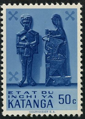 Catanga (Secessao) - 1961 - Arte Indigena Guerreiro e Mulher - 50C