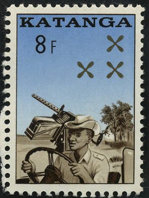 Catanga (Secessao) - 1961 - Forcas Armadas Soldado em Jeep - 8F