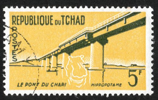 Chade - 1961 - Ponte do Chari Hipopotamo - 5F