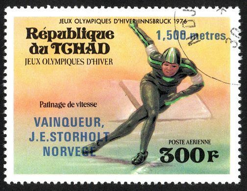 Chade - 1976 - Jogos Olimpicos Inverno Innsbruck Patinagem Velocidade - 300F