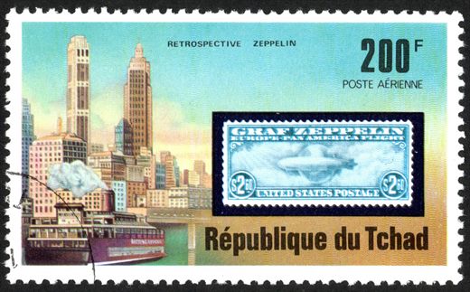 Chade - 1981 - Retrospectiva Zeppelin Graf Zeppelin EUA - 200F