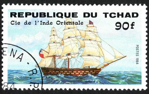 Chade - 1984 - Navios Companhia das Indias Orientais - 90F