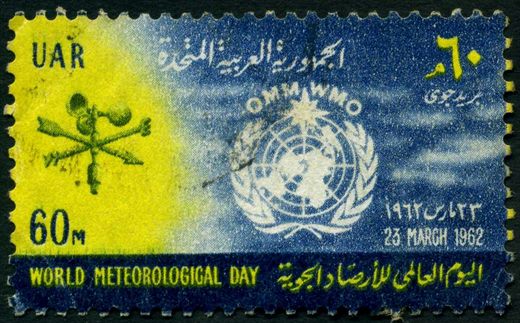 Egito (Republica Arabe Unida) - Egito - 1962 - Dia Meteorologico Mundial - 60M
