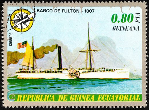 Guine Equatorial - 1974 - Navios Barco de Fulton 1807 - 0Ptas80