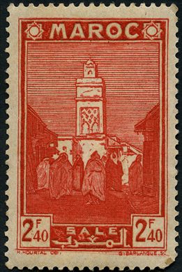 Marrocos (Protetorado Frances) - 1939 - Monumentos Mesquita Sale - 2F40