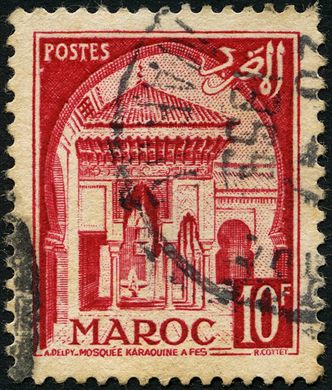 Marrocos (Protetorado Frances) - 1955 - Mesquita Karaquine Fez - 10F