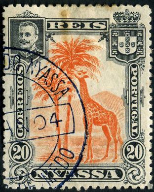 Niassa (Colonia Portuguesa) - 1901 - Girafas D Carlos I - 20R