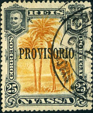 Niassa (Colonia Portuguesa) - 1903 - Girafas Provisorio - 25R