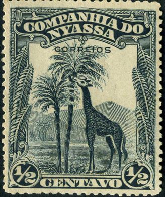 Niassa (Colonia Portuguesa) - 1921 - Girafas Sobrecarga Correios - 0C5