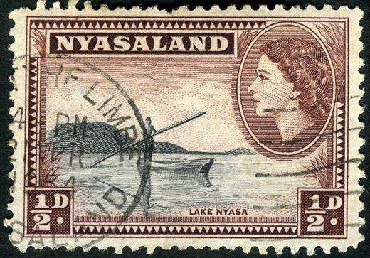 Niassalandia (Colonia Britanica) - 1953 - Isabel II Lago Niassa - 0.5D