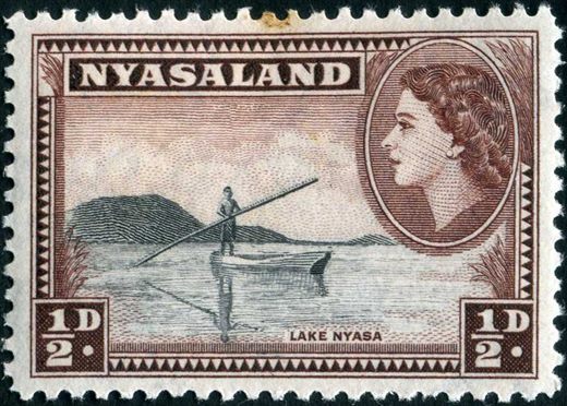 Niassalandia (Colonia Britanica) - 1953 - Isabel II Lago Niassa - 0.5D