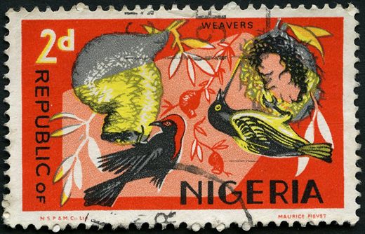 Nigeria (Independente) - 1966 - Fauna Aves Weavers - 2D