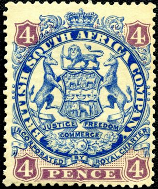 Rodesia (BSAC) - 1896 - Armas - 4D