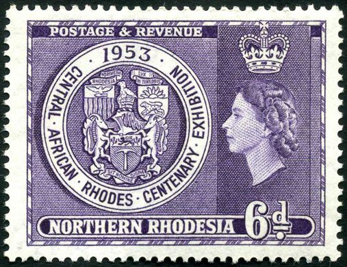 Rodesia do Norte (Protetorado Britanico) - 1953 - Exposicao Centenario Rhodes - 6D