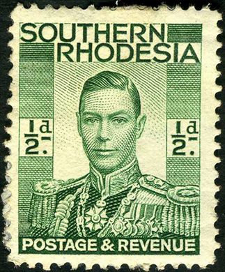 Rodesia do Sul - 1937 - Definitiva Jorge VI - 0.5D